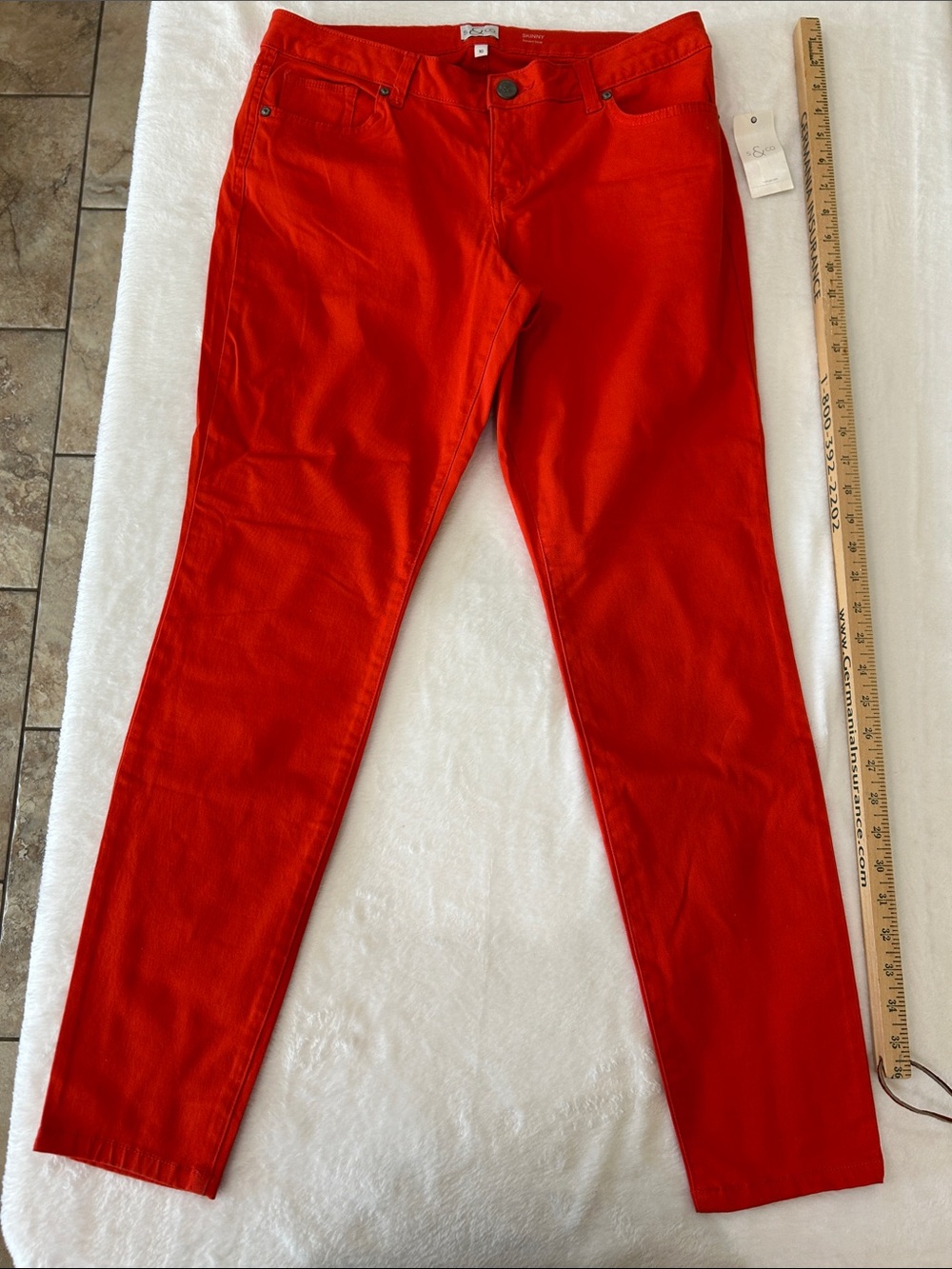Women's Skinny Lowrise Deep Cherry Tomato Jeans - Classic Stretch Fit